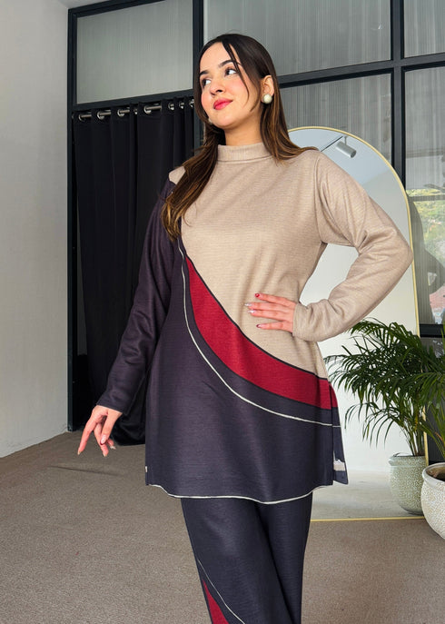 Vivid Winter Woollen Co Ord Set