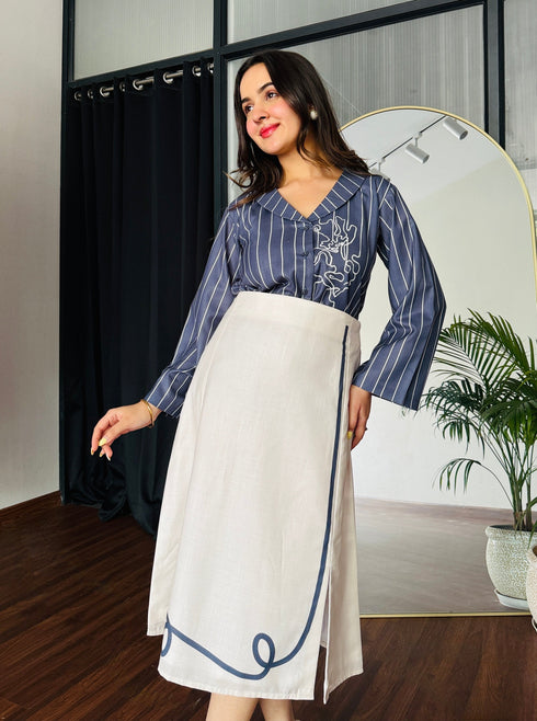 Chalk & Charcoal Formal Skirt Set