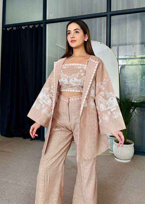 Timeless Beige 3 Piece Co Ord Set