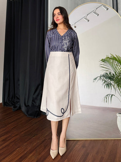 Chalk & Charcoal Formal Skirt Set