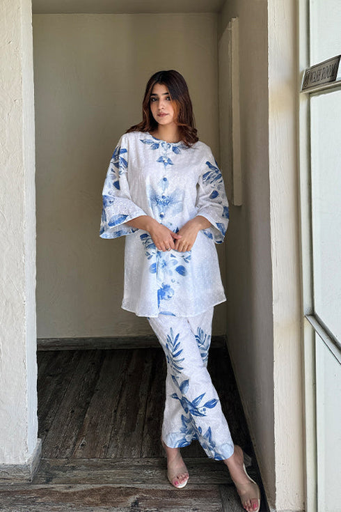 White Schiffi Coord Set