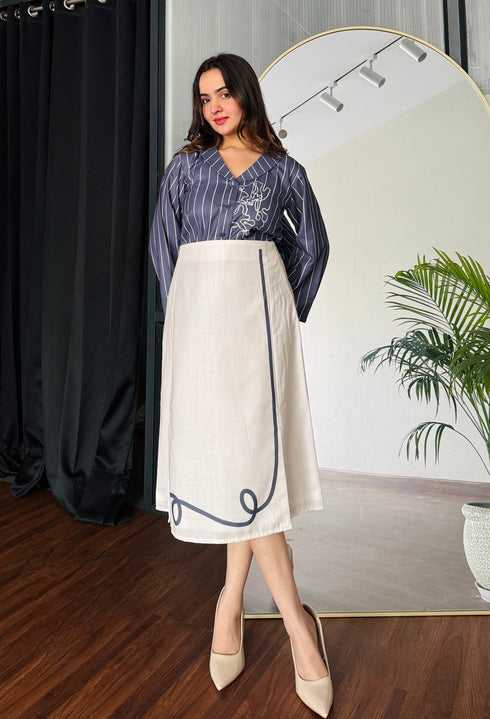 Chalk & Charcoal Formal Skirt Set