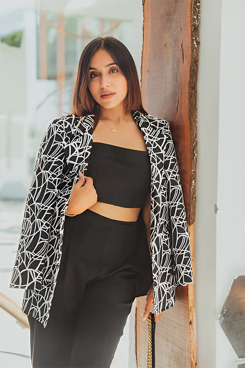 Black Abstract Blazer