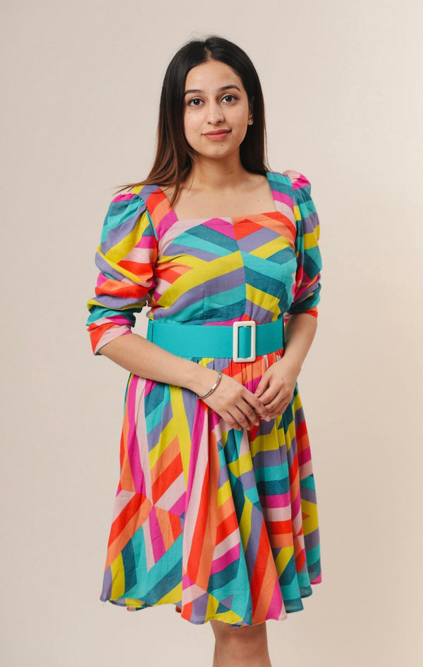 Emma Colorful Midi Dress