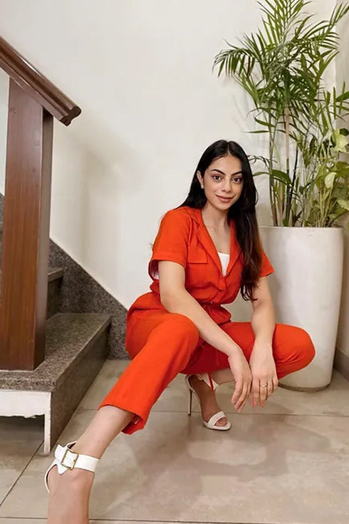 Bold Orange Jumpsuit