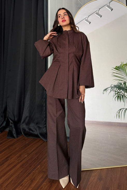 Choco Linen Co-ord Set