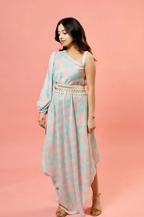 Alaya Fusion Dress With Waist Belt