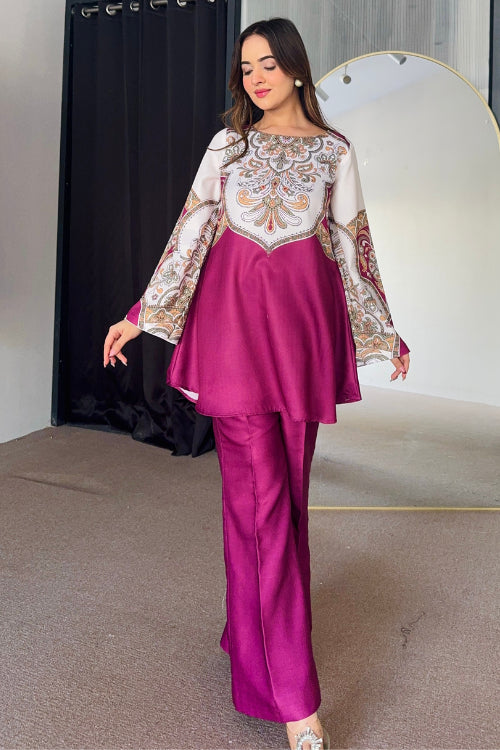 Pink Winter Kurta Set