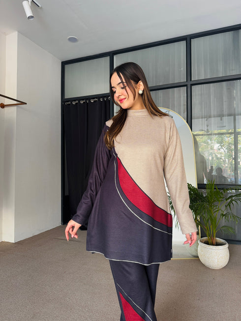 Vivid Winter Woollen Co Ord Set