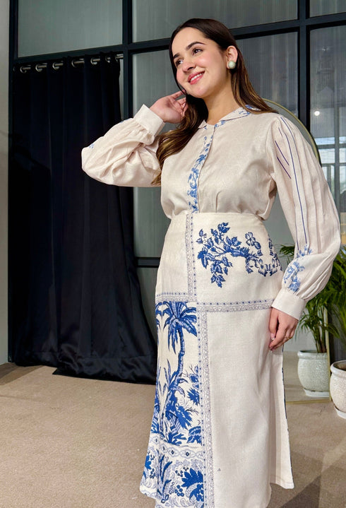 Summer Azure Skirt Set