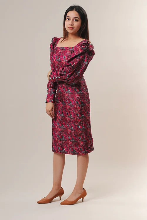 Chelsy Printed Midi Dress