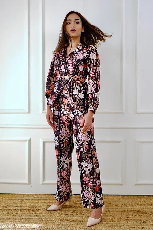 Emily Classy Black Printed Coord