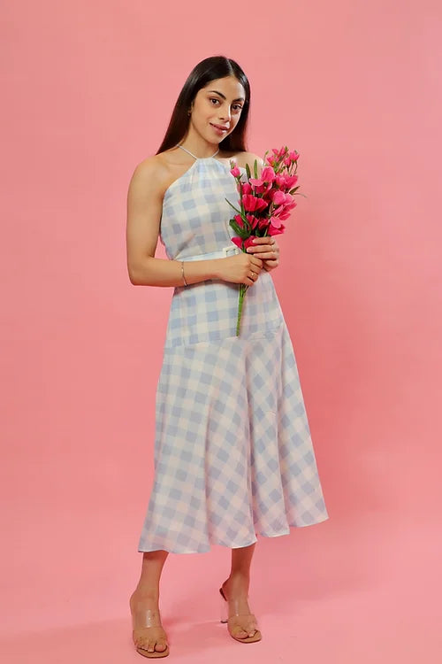 Emily Check Print Summer Dress